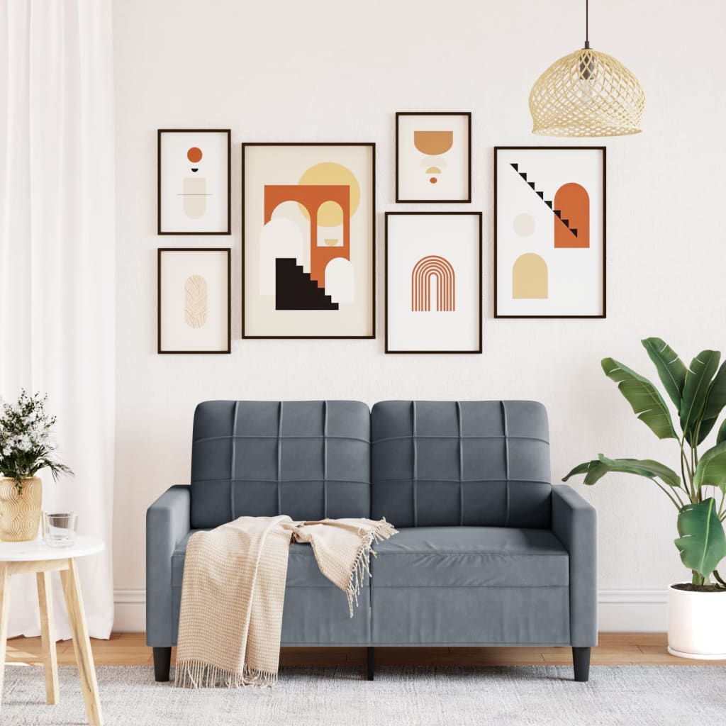 2-personers sofa mørkegrå 120 cm fløjl
