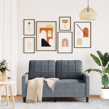2-personers sofa mørkegrå 120 cm fløjl