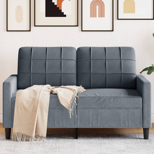 2-personers sofa mørkegrå 120 cm fløjl