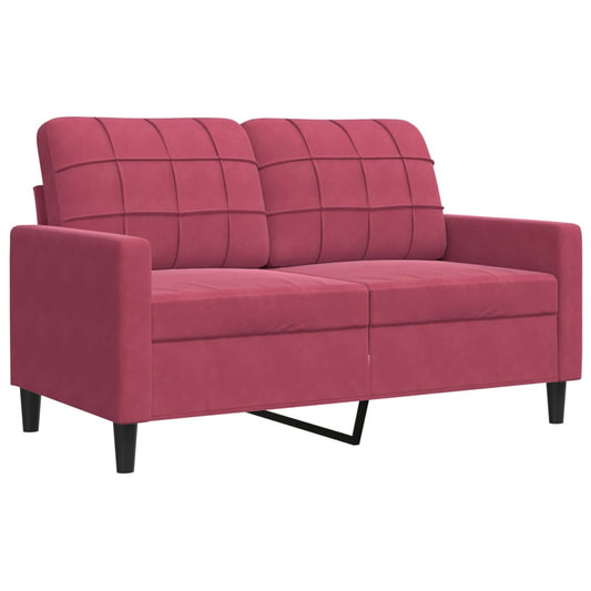 2-personers sofa vinrød 120 cm fløjl