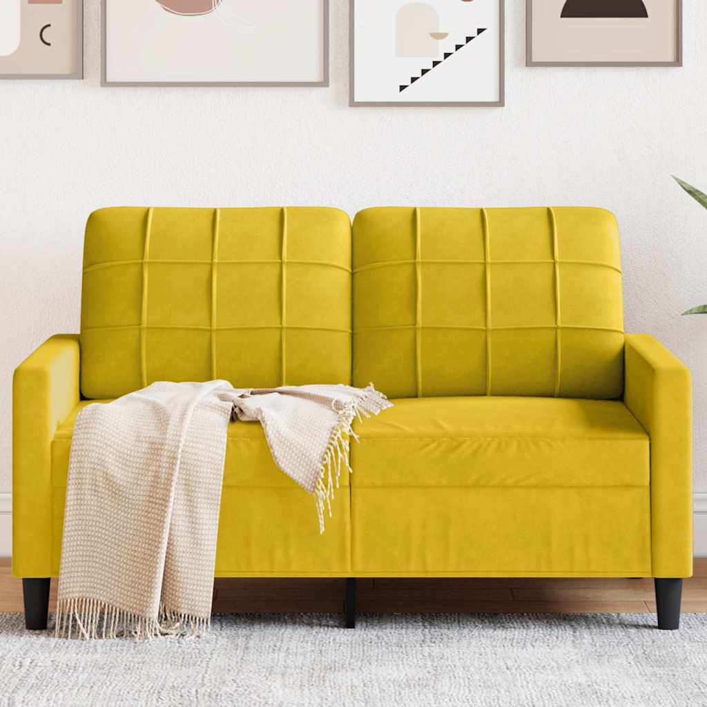 2-Sitzer-Sofa Gelb 120 cm Samt
