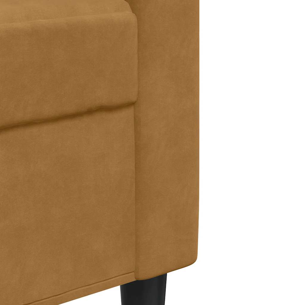 2-Sitzer-Sofa Braun 120 cm Samt