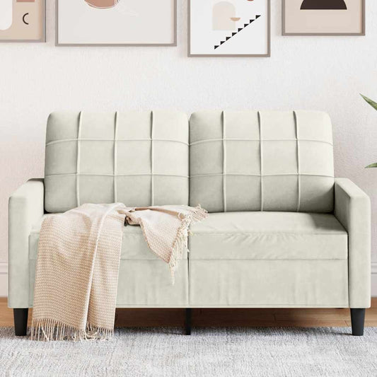 2-Sitzer-Sofa Creme 120 cm Samt