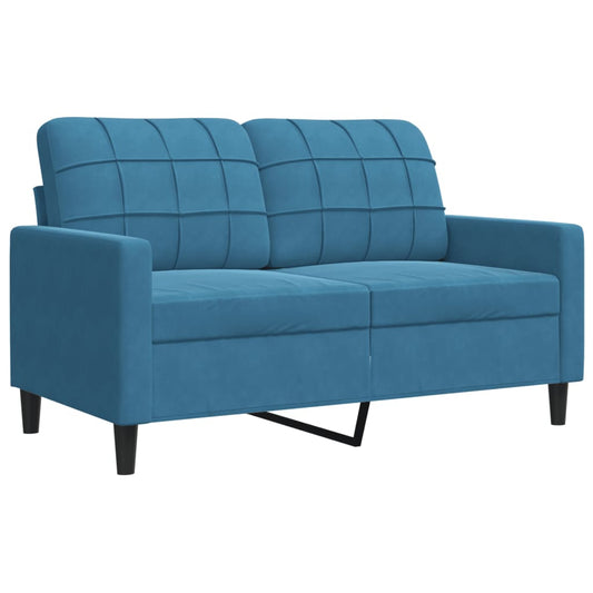 2-personers sofa blå 120 cm fløjl