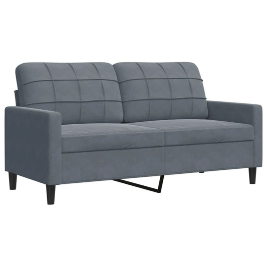 2-personers sofa mørkegrå 140 cm fløjl