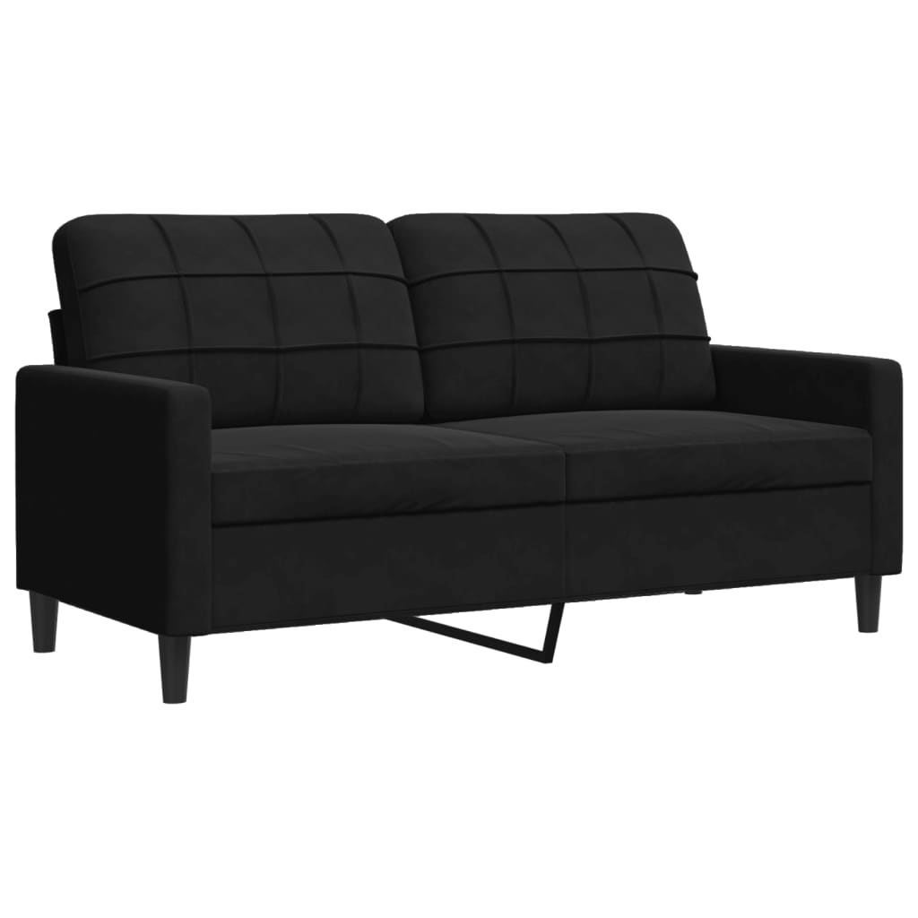 2-personers sofa sort 140 cm fløjl