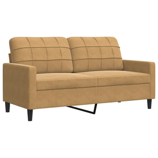 2-personers sofa brun 140 cm fløjl