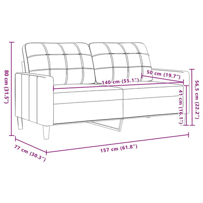 2-Sitzer-Sofa Braun 140 cm Samt
