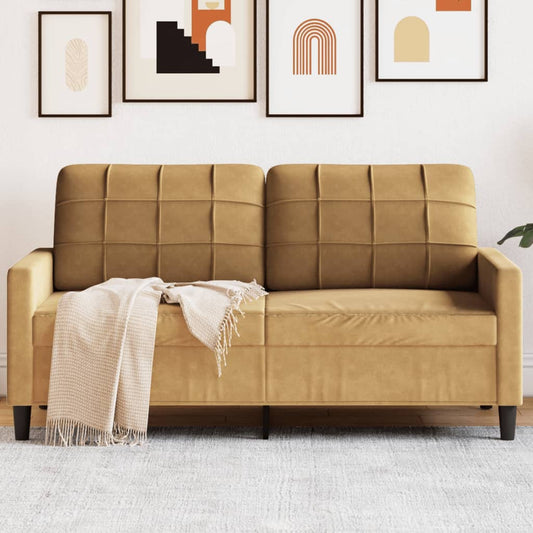 2-personers sofa brun 140 cm fløjl
