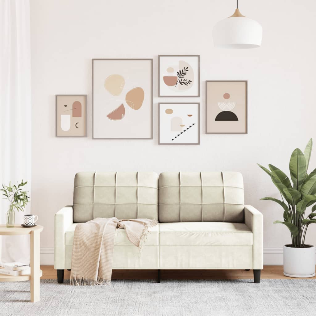 2-personers sofa creme 140 cm fløjl