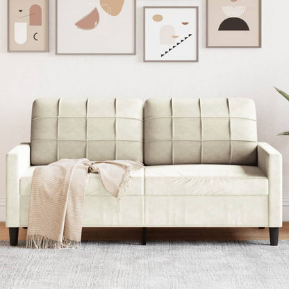 2-personers sofa creme 140 cm fløjl