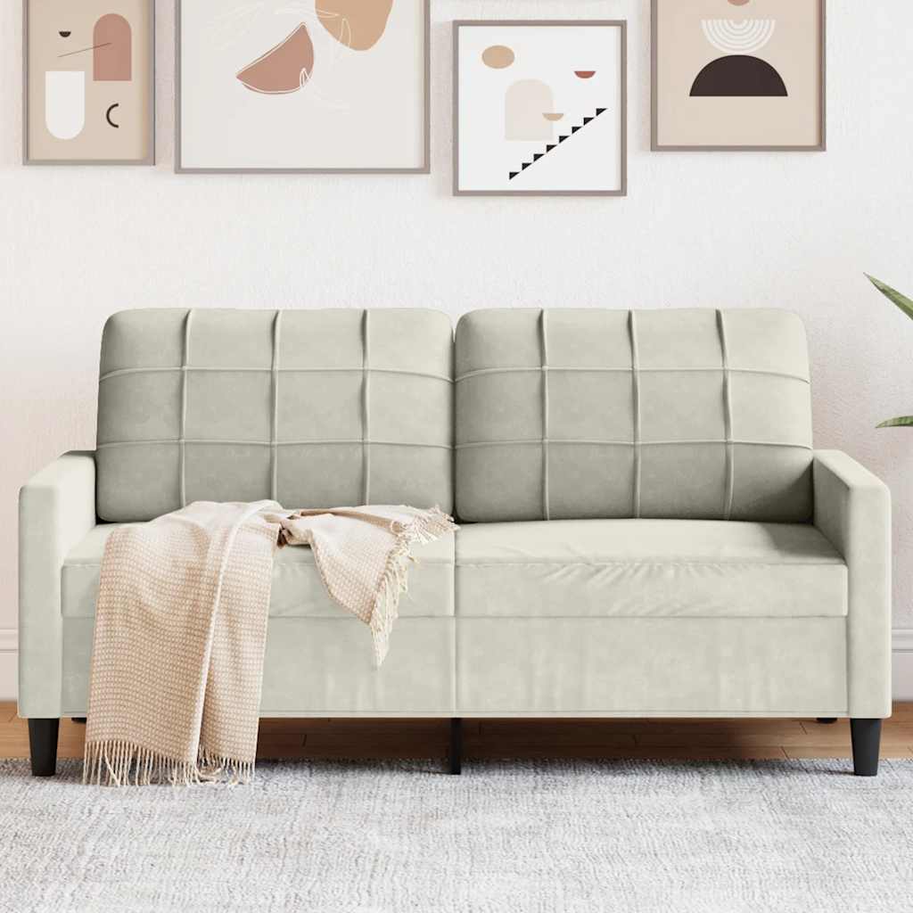 2-Sitzer-Sofa Creme 140 cm Samt