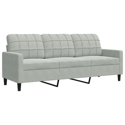 3-personers sofa lysegrå 180 cm fløjl