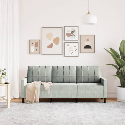 3-personers sofa lysegrå 180 cm fløjl