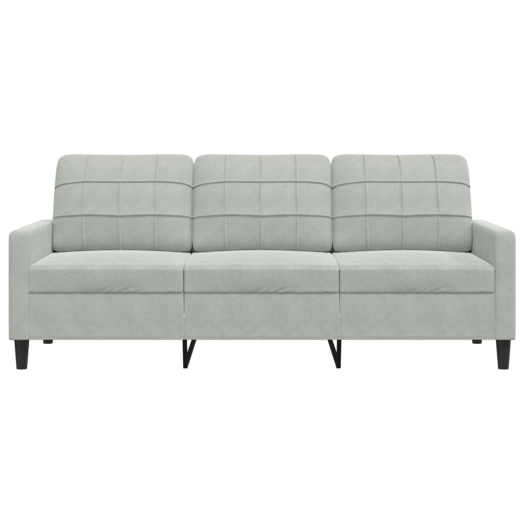 3-personers sofa lysegrå 180 cm fløjl