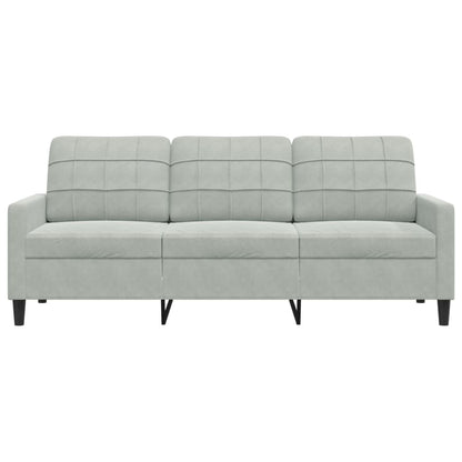 3-personers sofa lysegrå 180 cm fløjl