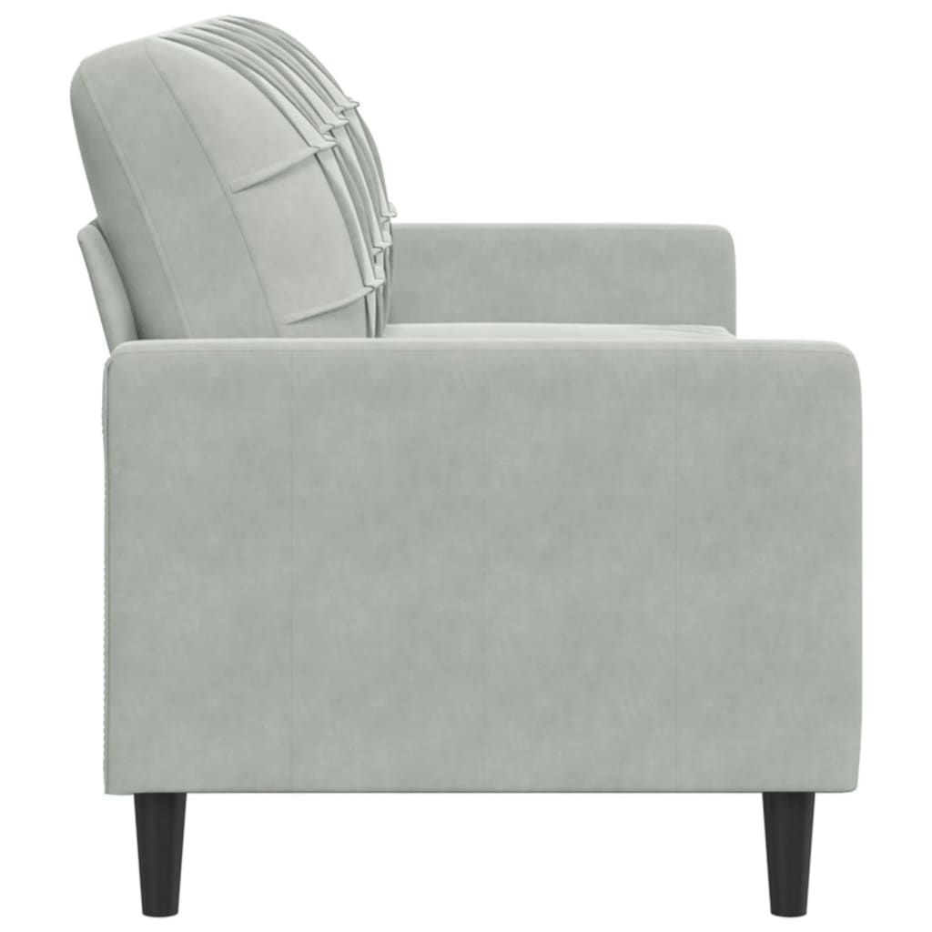 3-personers sofa lysegrå 180 cm fløjl