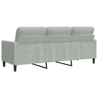 3-personers sofa lysegrå 180 cm fløjl