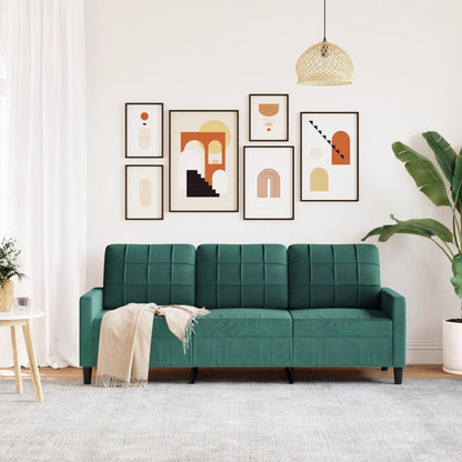 3-personers sofa mørkegrøn 180 cm fløjl