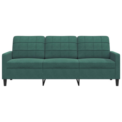 3-personers sofa mørkegrøn 180 cm fløjl