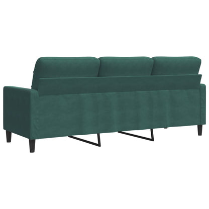 3-personers sofa mørkegrøn 180 cm fløjl