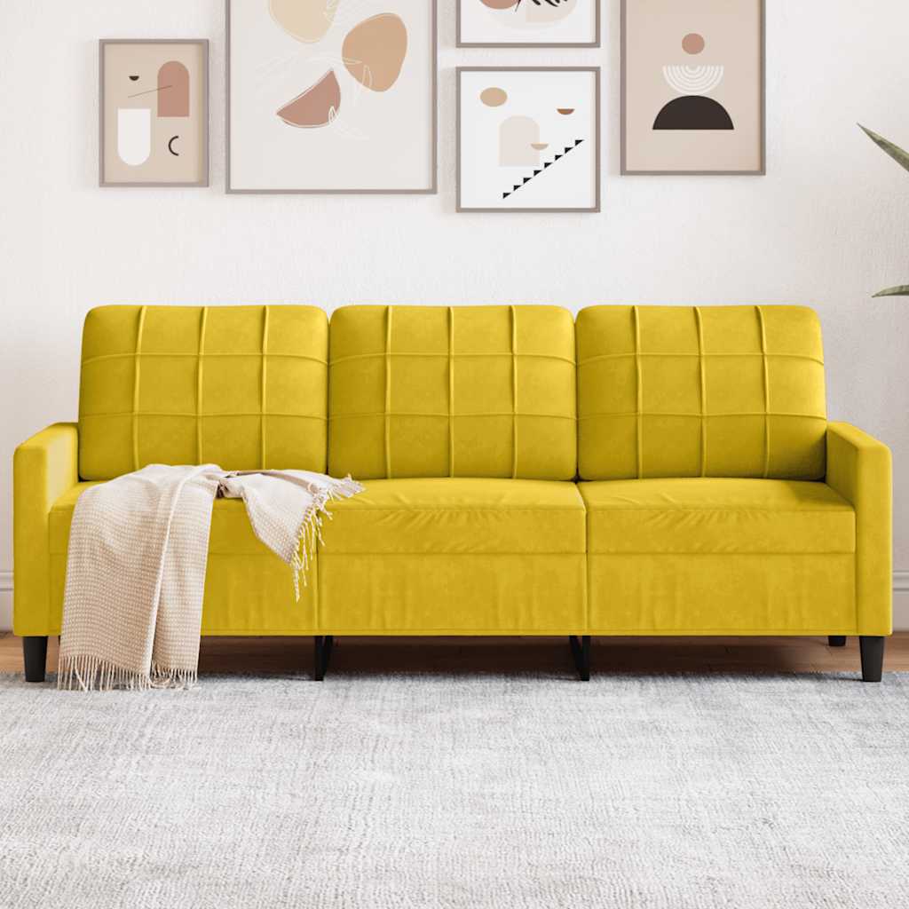 3-Sitzer-Sofa Gelb 180 cm Samt