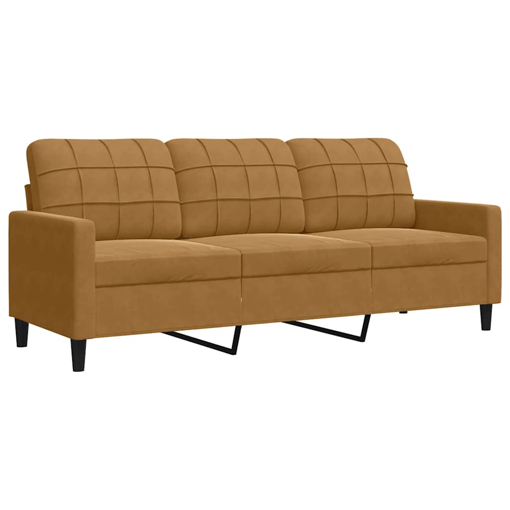 3-Sitzer-Sofa Braun 180 cm Samt