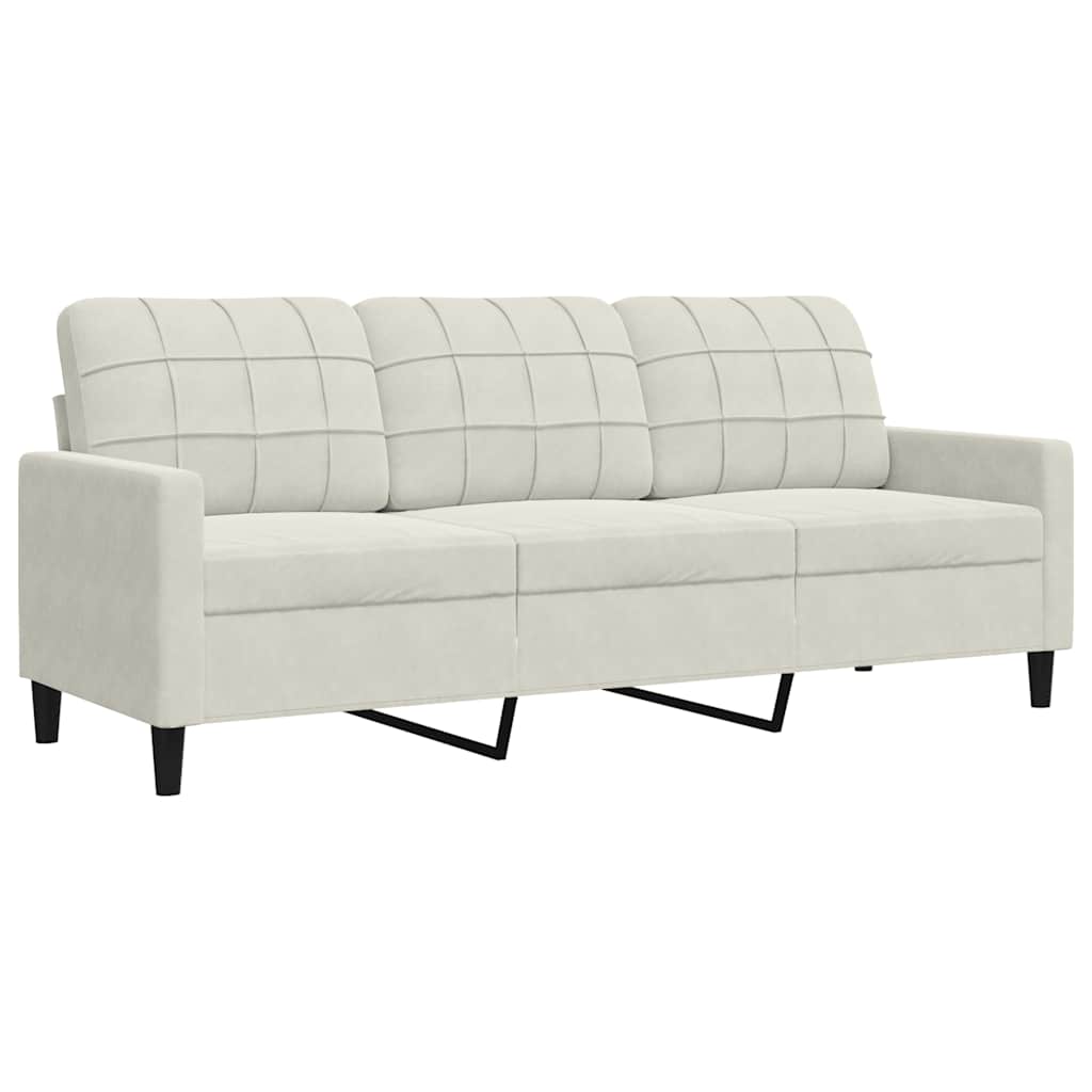 3-personers sofa creme 180 cm fløjl