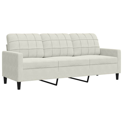 3-personers sofa creme 180 cm fløjl