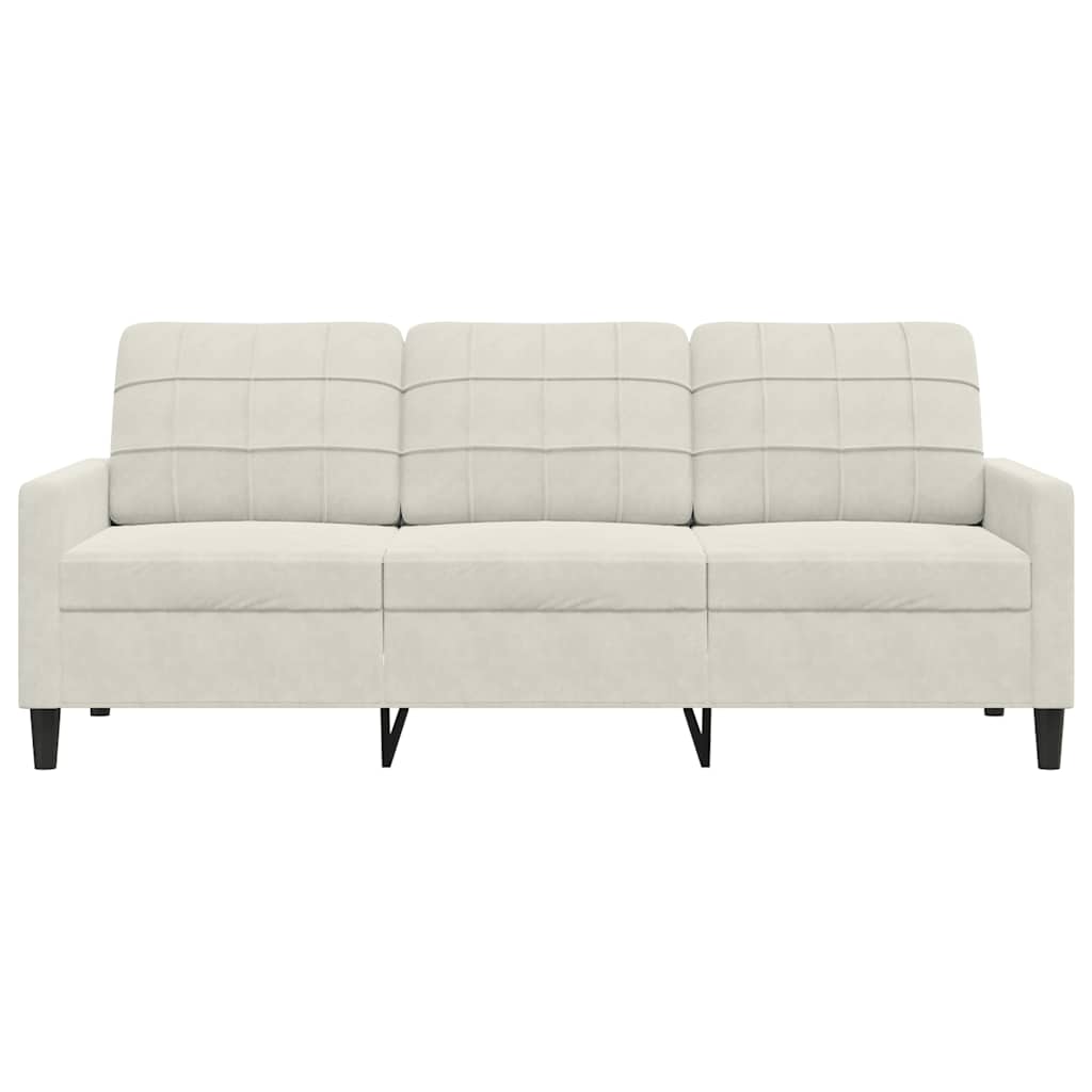 3-personers sofa creme 180 cm fløjl