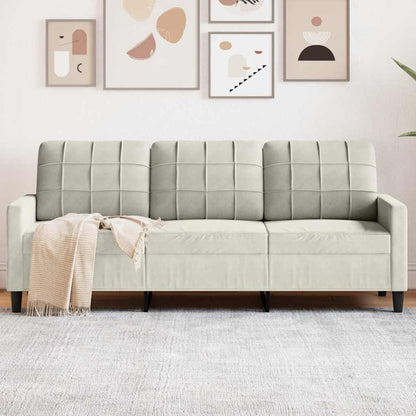 3-personers sofa creme 180 cm fløjl