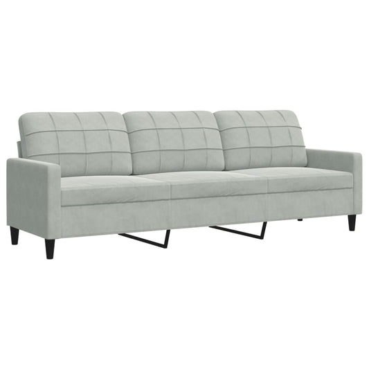 3-personers sofa lysegrå 210 cm fløjl