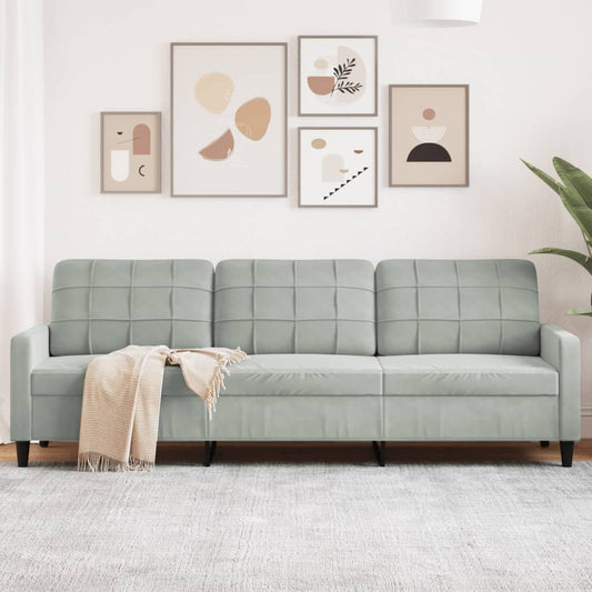 3-personers sofa lysegrå 210 cm fløjl