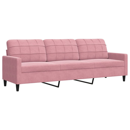 3-personers sofa pink 210 cm fløjl