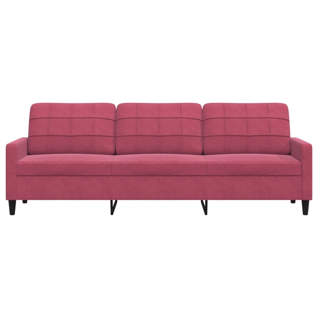 3-Sitzer-Sofa Weinrot 210 cm Samt