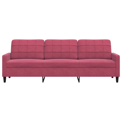 3-Sitzer-Sofa Weinrot 210 cm Samt