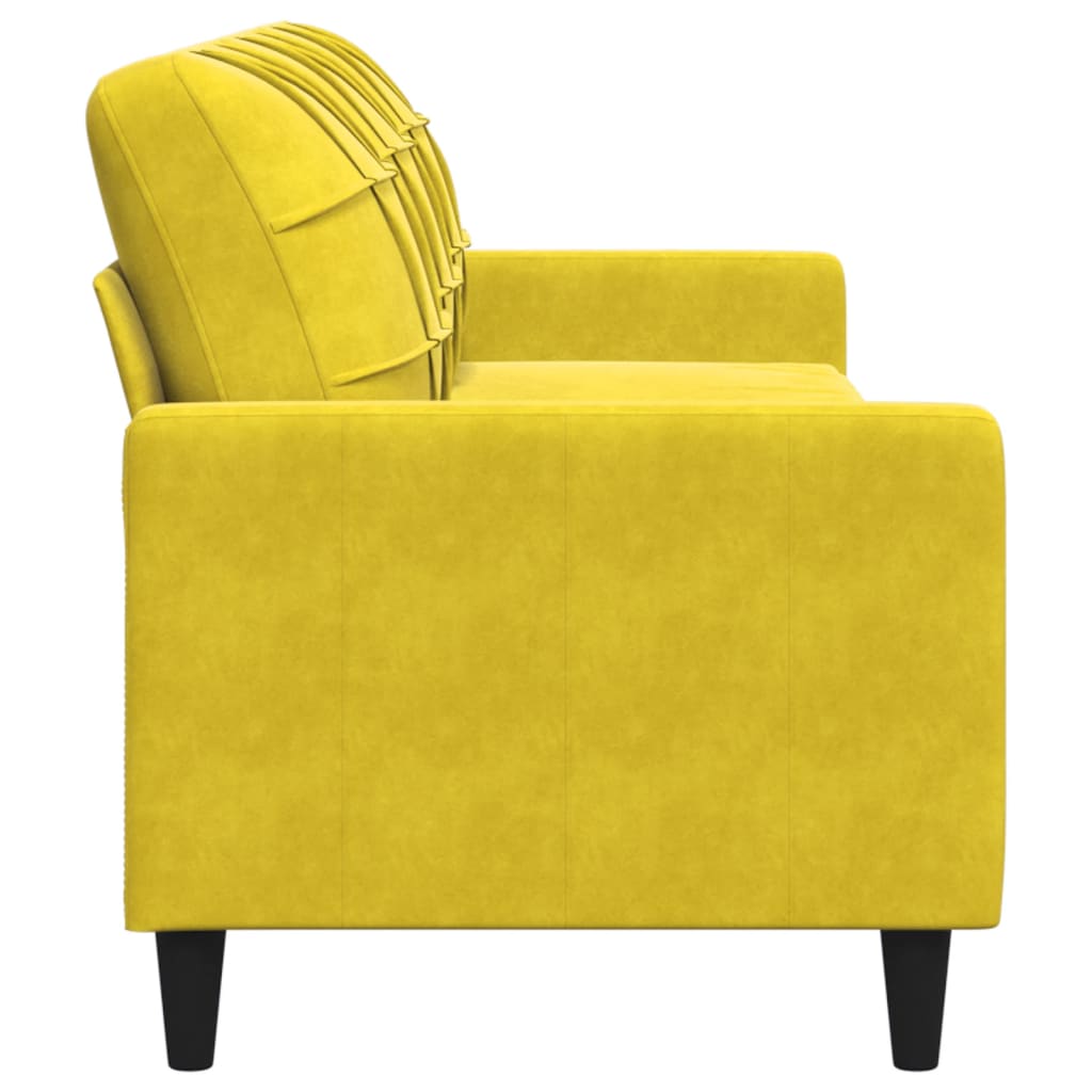 3-Sitzer-Sofa Gelb 210 cm Samt