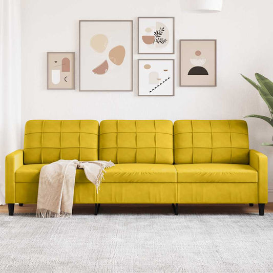 3-Sitzer-Sofa Gelb 210 cm Samt