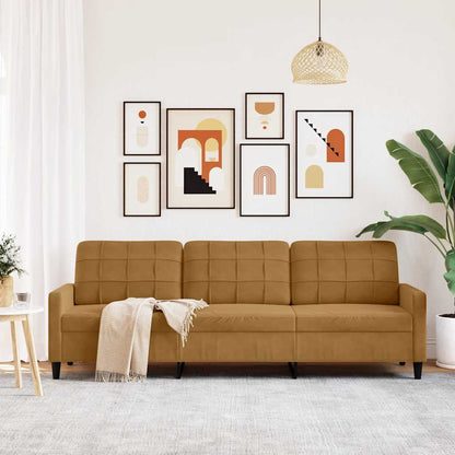 3-Sitzer-Sofa Braun 210 cm Samt