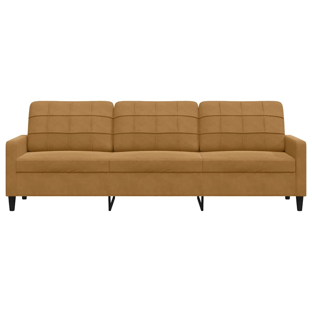 3-Sitzer-Sofa Braun 210 cm Samt