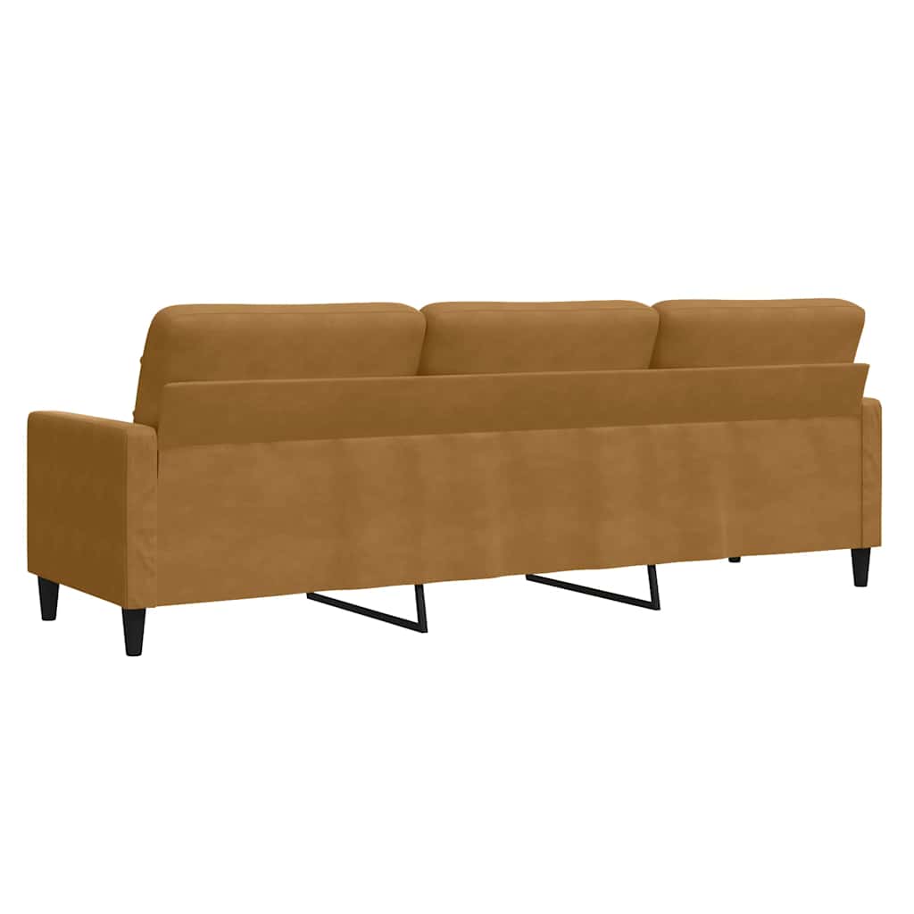 3-Sitzer-Sofa Braun 210 cm Samt