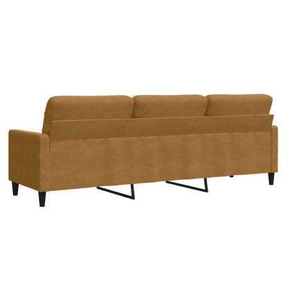 3-Sitzer-Sofa Braun 210 cm Samt