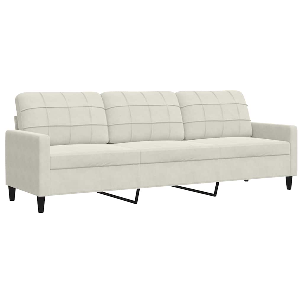 3-Sitzer-Sofa Creme 210 cm Samt