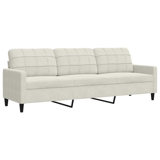 3-Sitzer-Sofa Creme 210 cm Samt