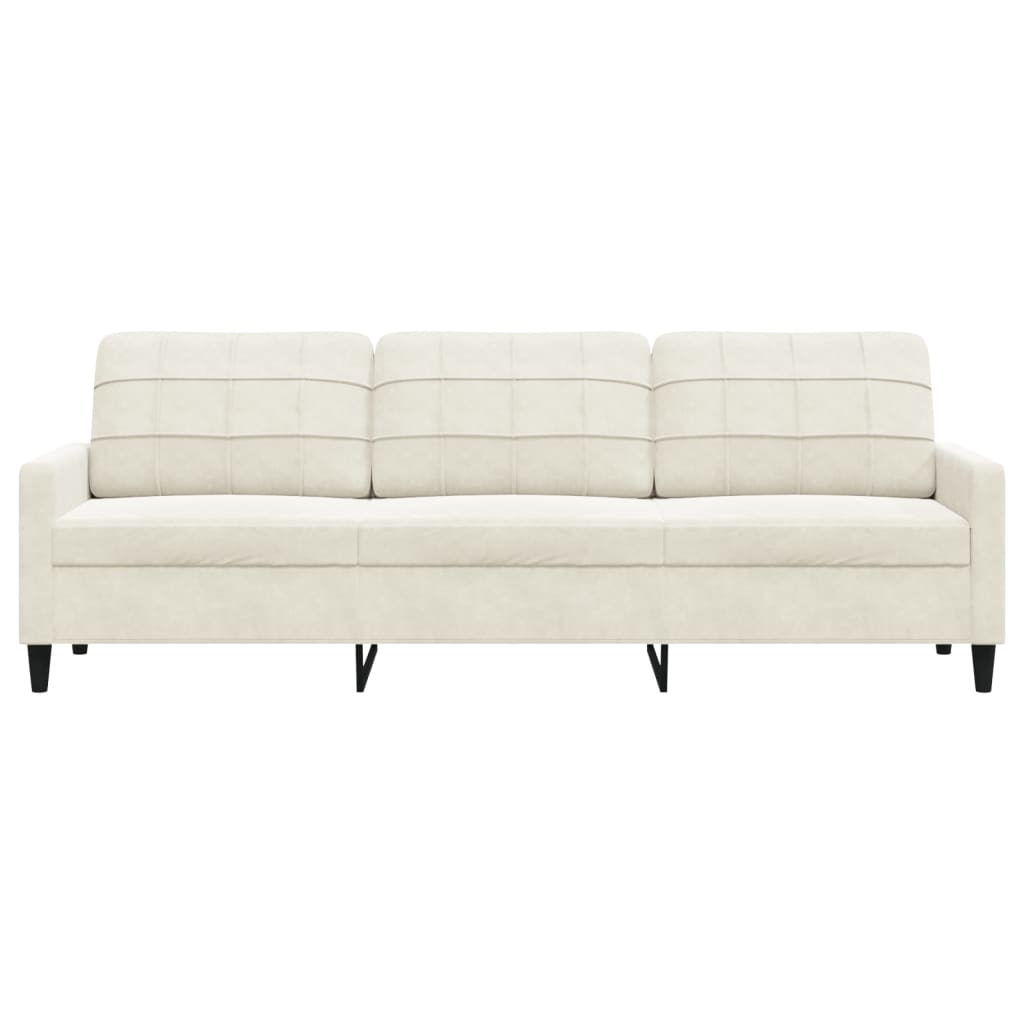 3-Sitzer-Sofa Creme 210 cm Samt