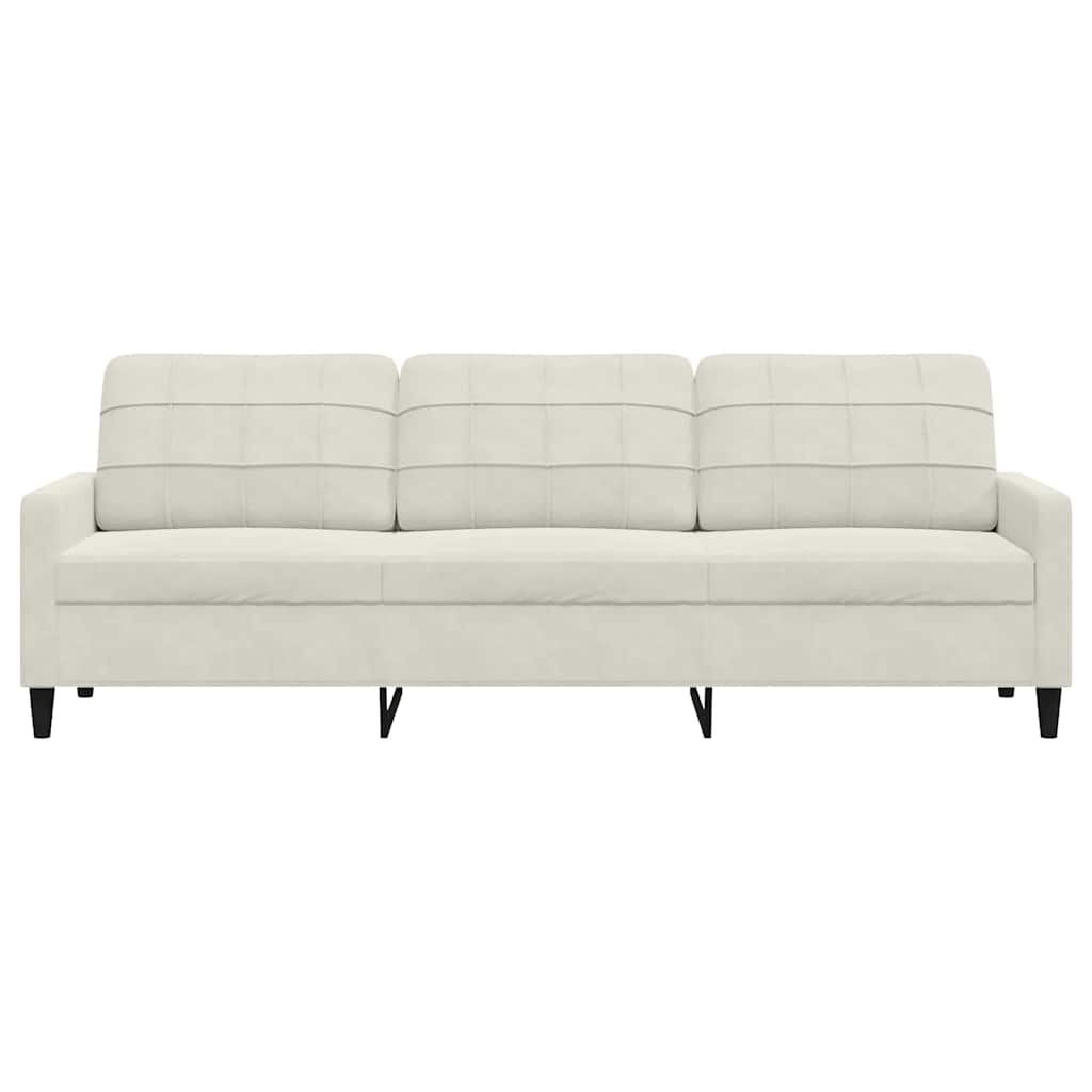 3-Sitzer-Sofa Creme 210 cm Samt