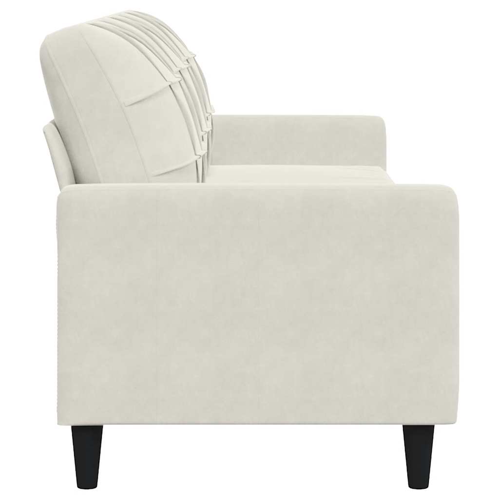 3-Sitzer-Sofa Creme 210 cm Samt