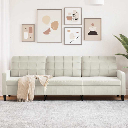3-Sitzer-Sofa Creme 210 cm Samt