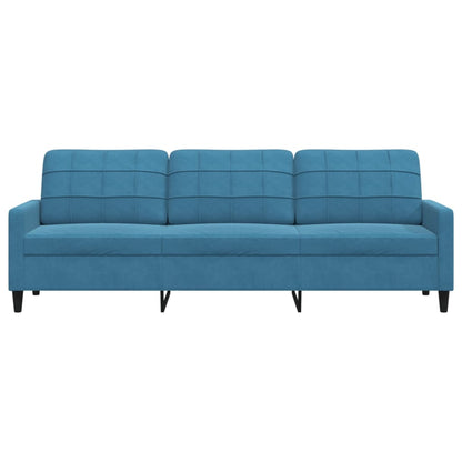3-Sitzer-Sofa Blau 210 cm Samt