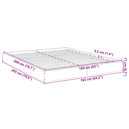Bettgestell ohne Matratze Grau Sonoma 160x200 cm Holzwerkstoff